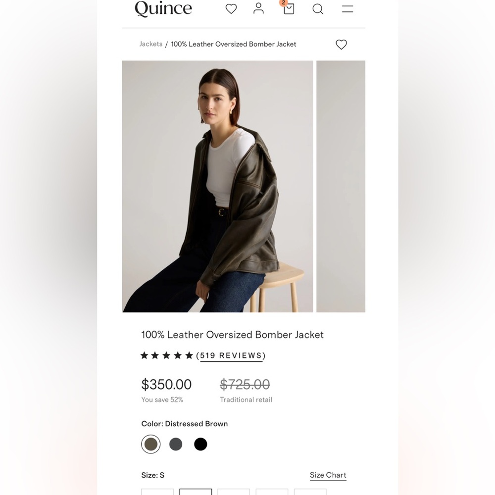 Quince 100% Leather Soft
Oversized Bomber
Distressed Brown Jacket
Size Small - Picture 4 of 10